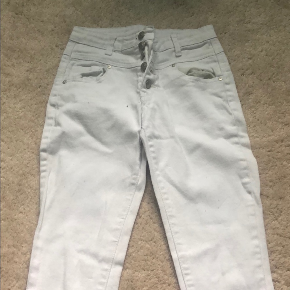 High waisted white skinny jeans (3/4)